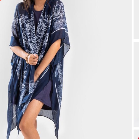 NEW Andey Mandala Printed Open Kimono Poncho Wrap - Picture 5 of 9